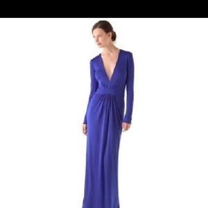 ISSA v-neck royal blue dress